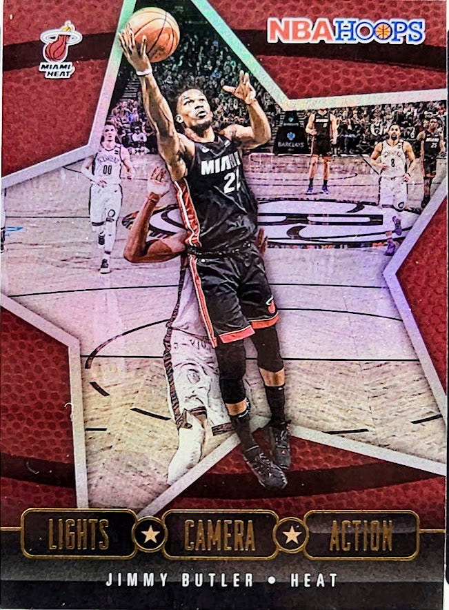 2020-21 Hoops Lights Camera Action Winter Holo Jimmy Butler #15 Card ISA 9 Mint