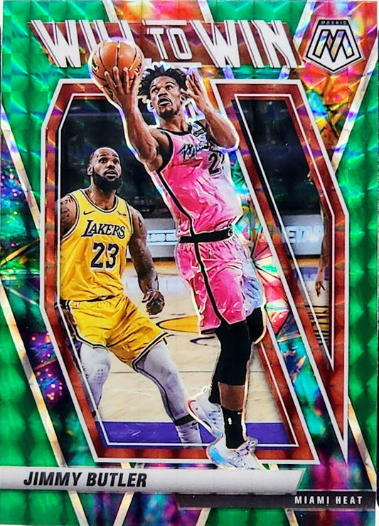 2020 Panini Mosaic Jimmy Butler Will to Win Green Mosaic Prizm #4 ISA 10 Gem Mint