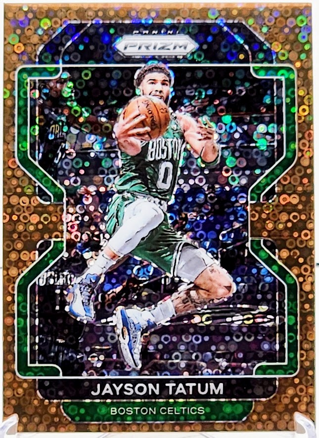 2021-22 Panini Prizm #13 Jayson Tatum Orange Disco Prizm /20