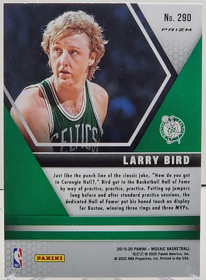 2019-20 Panini Mosaic Hall of Fame Silver Mosaic Prizm Larry Bird #290 HOF