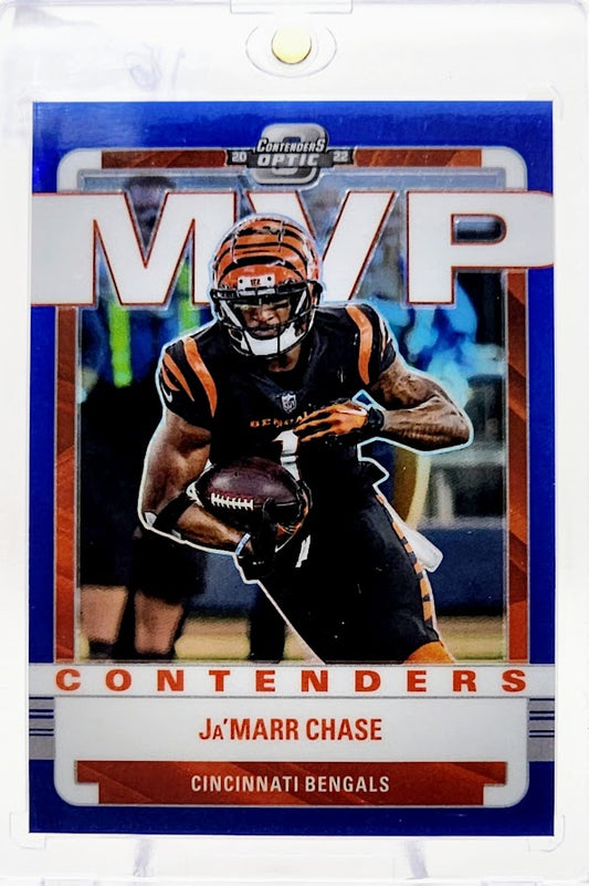 JA’MARR CHASE 2022 Contenders Optic MVP Blue Prizm 76/99 #MVP-21