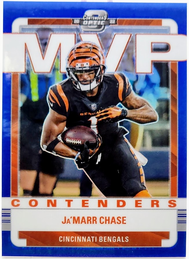 JA’MARR CHASE 2022 Contenders Optic MVP Blue Prizm 76/99 #MVP-21