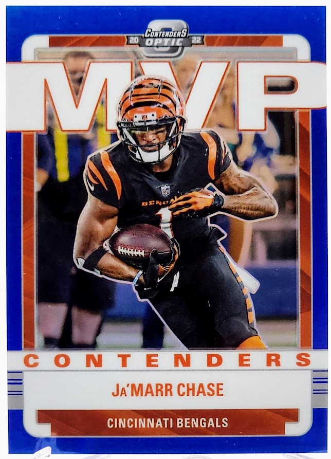 JA’MARR CHASE 2022 Contenders Optic MVP Blue Prizm 76/99 #MVP-21