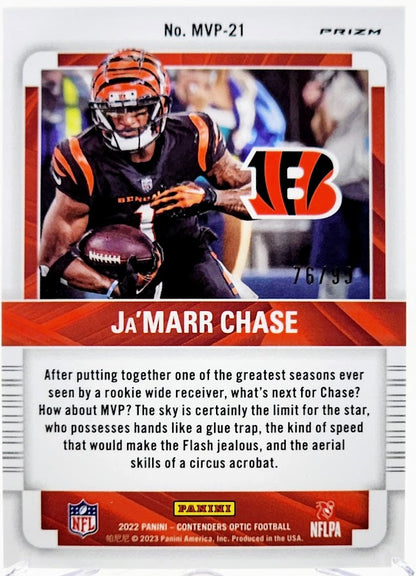 JA’MARR CHASE 2022 Contenders Optic MVP Blue Prizm 76/99 #MVP-21