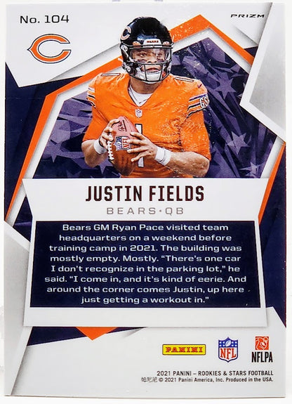 2022 Rookies & Stars Justin Fields Pulsar Rookie Prizm RC 104