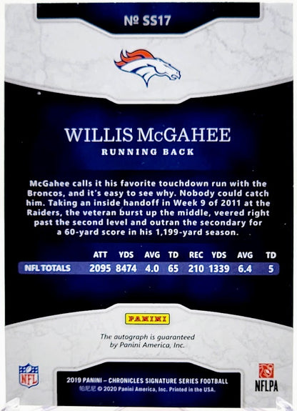 2019 Panini Chronicles Signature Series /75 Willis McGahee #SS17 Auto