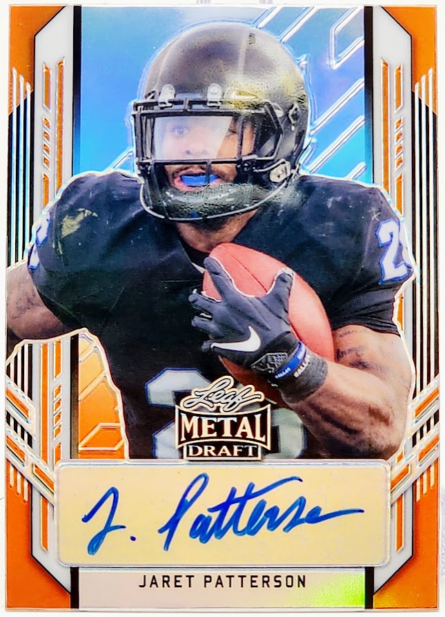 2021 Leaf Metal Draft Auto Portrait Rainbow Silver Orange 4/7 Jaret Patterson Rookie #PA-JP1