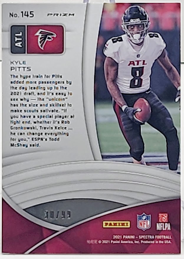 2021 Panini Spectra Celestial Rookie 30/99 Kyle Pitts #145 Rookie RC Atlanta Falcons