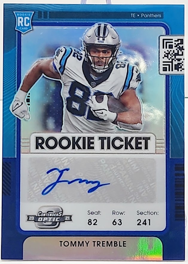 2021 Panini Contenders Optic Ticket Blue Prizm 5/99 Tommy Tremble Rookie Auto RC
