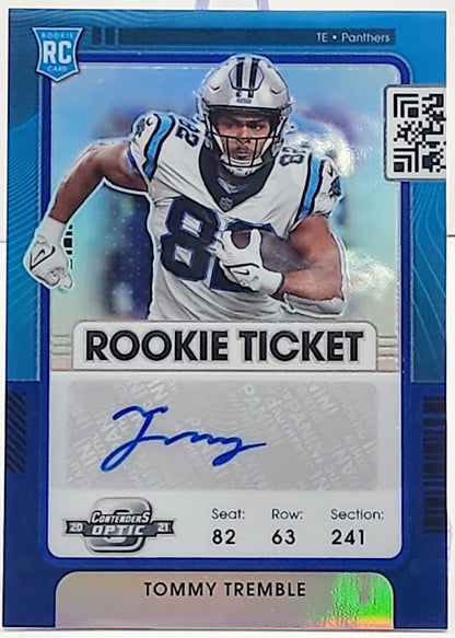 2021 Panini Contenders Optic Ticket Blue Prizm 5/99 Tommy Tremble Rookie Auto RC