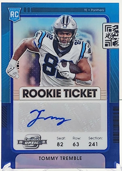 2021 Panini Contenders Optic Ticket Blue Prizm 5/99 Tommy Tremble Rookie Auto RC