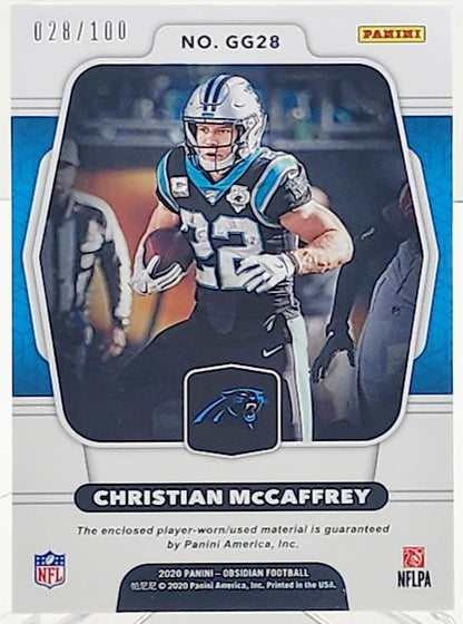 2020 Panini Obsidian Patch Galaxy Gear 28/100 Christian McCaffrey #GG28