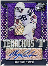 تحميل الصورة إلى عارض المعرض، مسودة Leaf Metal لعام 2021 - توقيعات Tenacious D Mojo Purple #TD-JO1 Jayson Oweh 2/7
