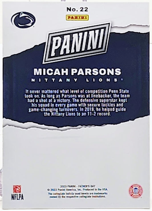 2023 Panini Father's Day Red #22 MICAH PARSONS 70/99 Penn State / Dallas Cowboys