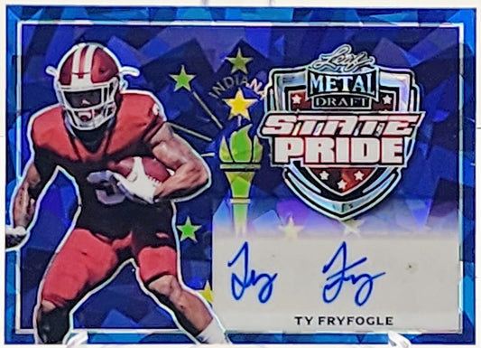 2022 Leaf Metal Draft State Pride Blue Crystals /20 Ty Fryfogle Rookie Auto RC