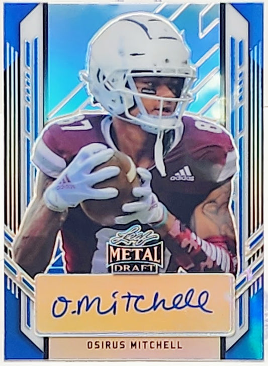 2021 Leaf Metal Draft Portraits Blue Rainbow #PA-OM1 Osirus Mitchell Autograph /35