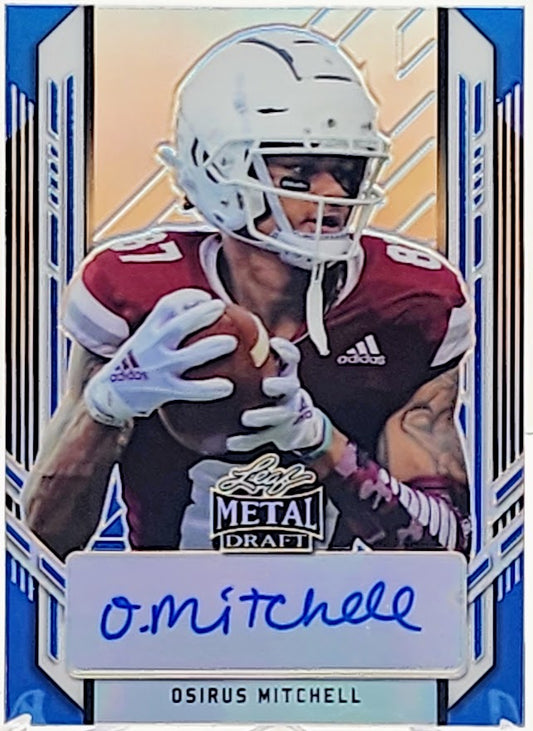 2021 Leaf Metal Draft Portraits Blue Rainbow #PA-OM1 Osirus Mitchell Autograph /35