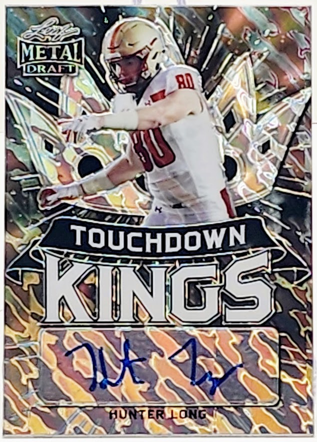 2021 Leaf Metal Draft Touchdown Kings Black Marbles 6/15 Hunter Long Rookies AUTO #TK-HL1