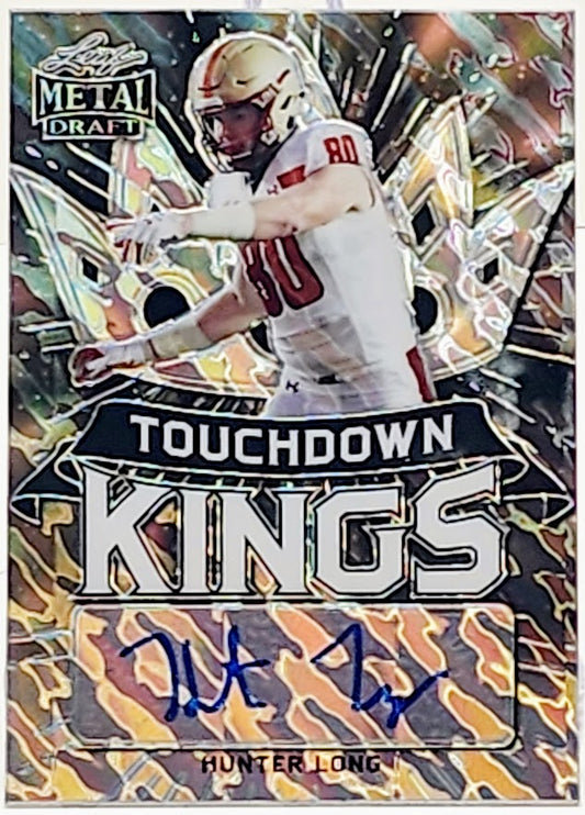 2021 Leaf Metal Draft Touchdown Kings Black Marbles 6/15 Hunter Long Rookies AUTO #TK-HL1