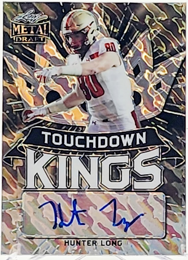 2021 Leaf Metal Draft Touchdown Kings Black Marbles 6/15 Hunter Long Rookies AUTO #TK-HL1