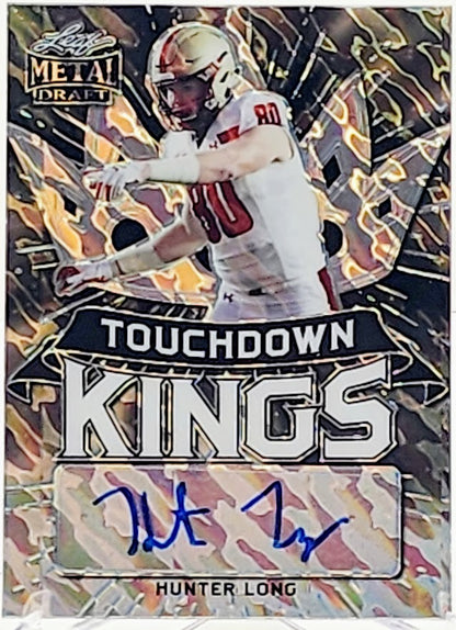 2021 Leaf Metal Draft Touchdown Kings Black Marbles 6/15 Hunter Long Rookies AUTO #TK-HL1