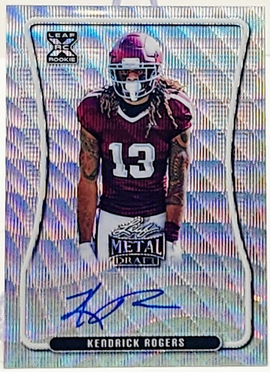 2022 Leaf Metal Draft #BA-KR1 KENDRICK ROGERS Rookie Auto Silver Wave /50