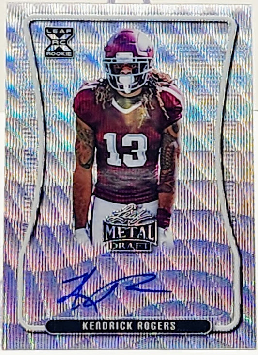 2022 Leaf Metal Draft #BA-KR1 KENDRICK ROGERS Rookie Auto Silver Wave /50