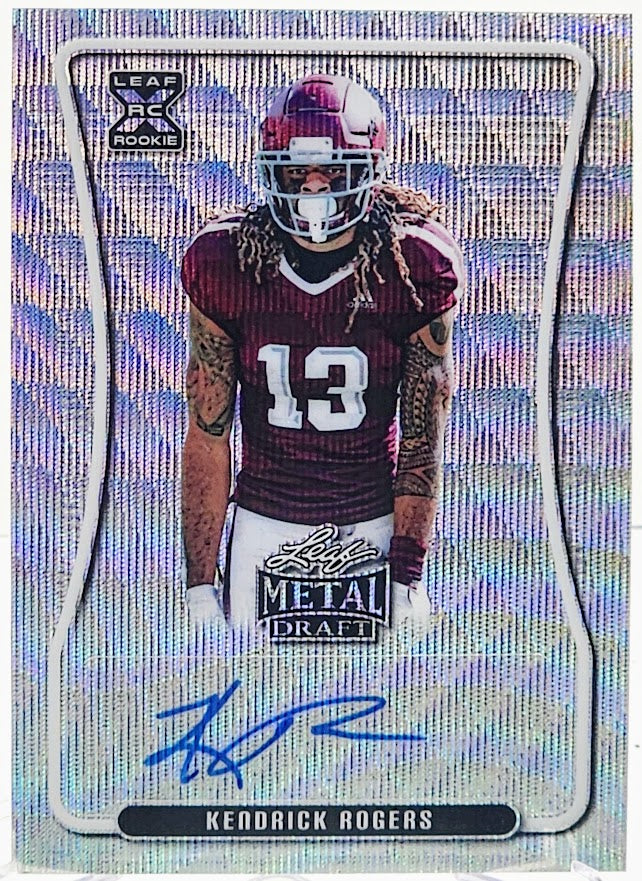 2022 Leaf Metal Draft #BA-KR1 KENDRICK ROGERS Rookie Auto Silver Wave /50