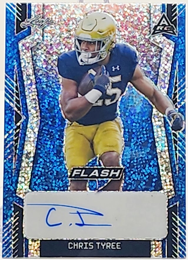 2022 Leaf Flash #BA-CT1 Chris Tyree Rookie Auto Blue Sparkles /25