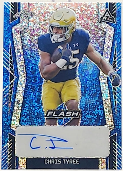 2022 Leaf Flash #BA-CT1 Chris Tyree Rookie Auto Blue Sparkles /25