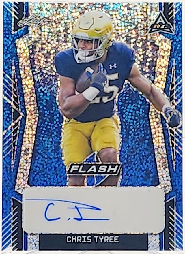 2022 Leaf Flash #BA-CT1 Chris Tyree Rookie Auto Blue Sparkles /25