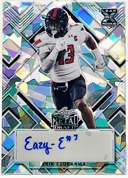 2022 Leaf Metal Draft Silver Crystals 16/25 Erik Ezukanma #BA-EE2 Rookie Auto RC