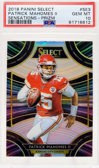 2018 Panini Select Sensations Prizm Patrick Mahomes II #SE-3 PSA 10 GEM MINT