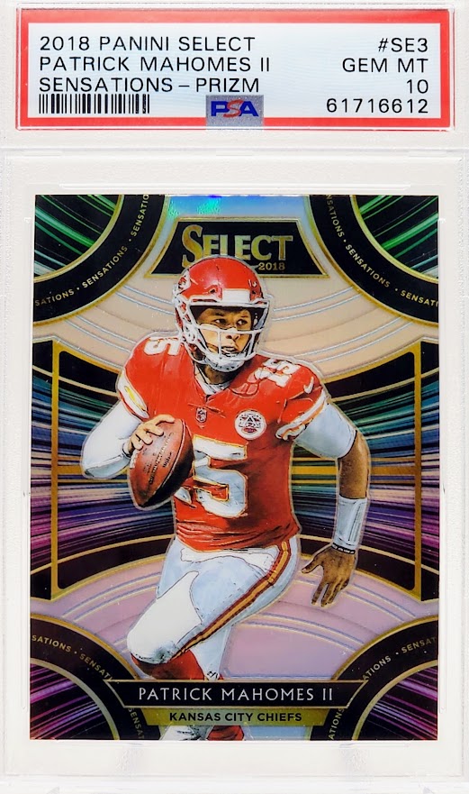 2018 Panini Select Sensations Prizm Patrick Mahomes II #SE-3 PSA 10 GEM MINT