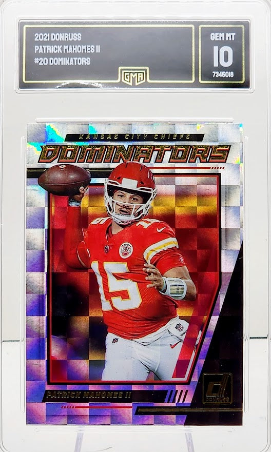 2021 Panini Donruss Dominators #20 Patrick Mahomes II Kansas City Chiefs GMA 10 GEM Mint