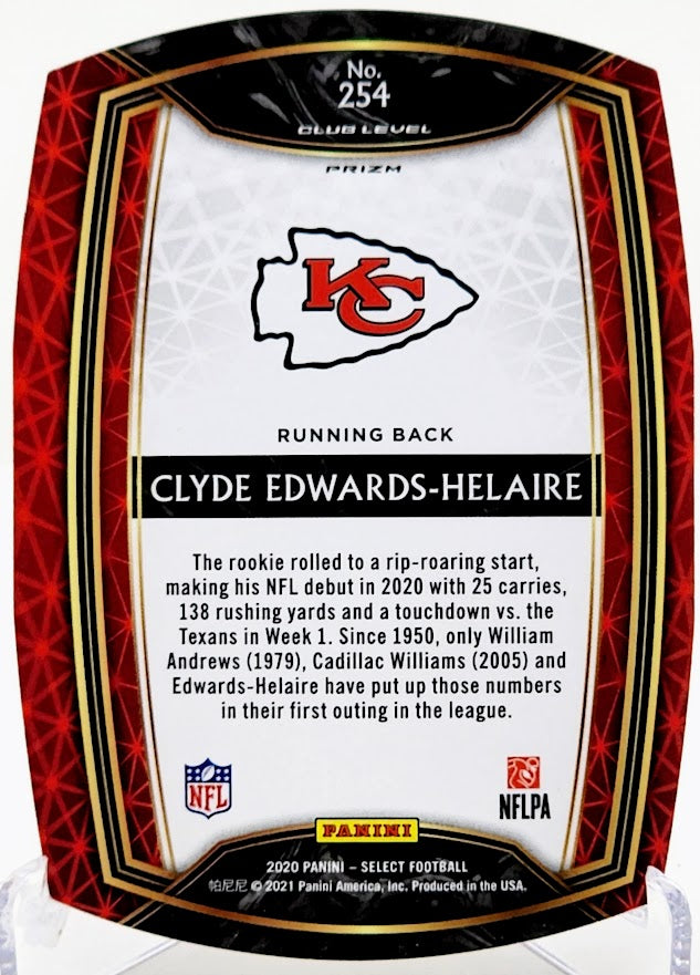 2020 Select Prizm Light Blue Die Cut #254 Clyde Edwards-Helaire