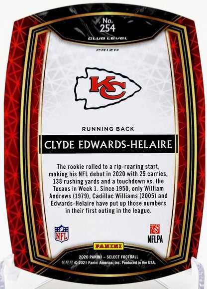 2020 Select Prizm Light Blue Die Cut #254 Clyde Edwards-Helaire