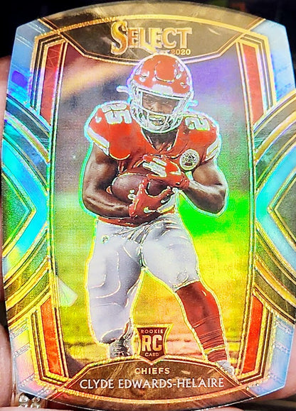 2020 Select Prizm Light Blue Die Cut #254 Clyde Edwards-Helaire