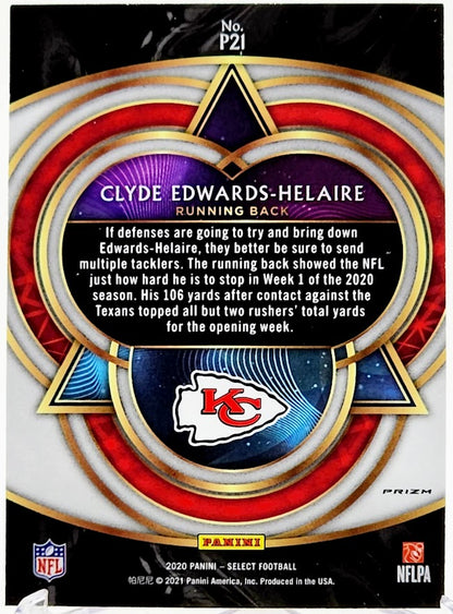 2020 Panini Select Phenomenon Silver Prizm Clyde Edwards-Helaire #P21 Rookie RC