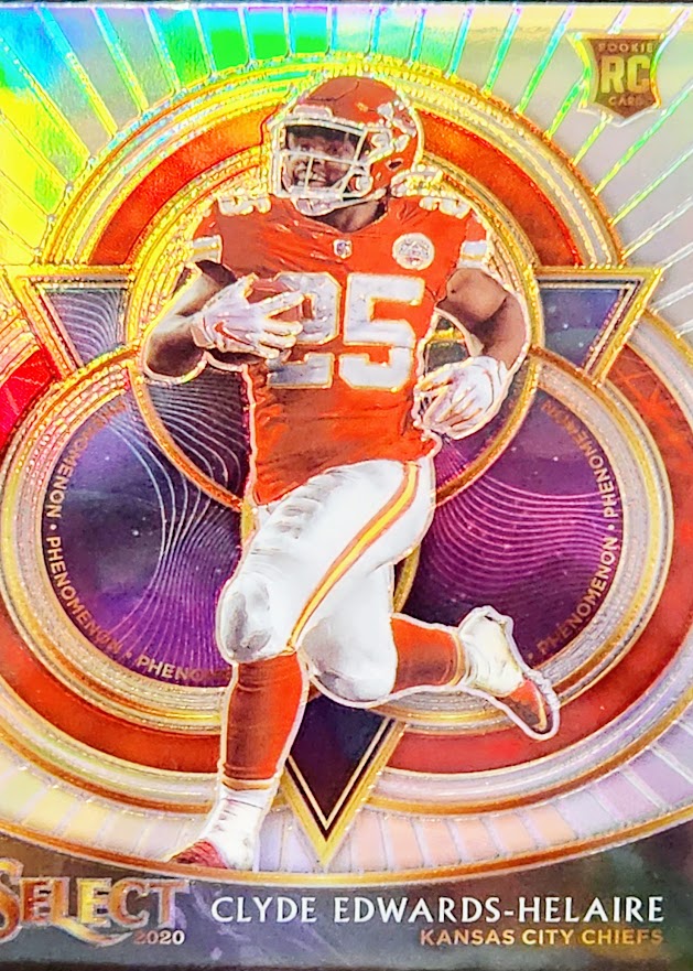 2020 Panini Select Phenomenon Silver Prizm Clyde Edwards-Helaire #P21 Rookie RC
