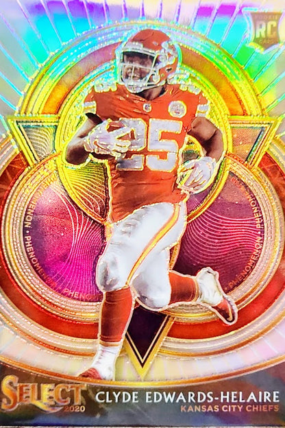 2020 Panini Select Phenomenon Silver Prizm Clyde Edwards-Helaire #P21 Rookie RC