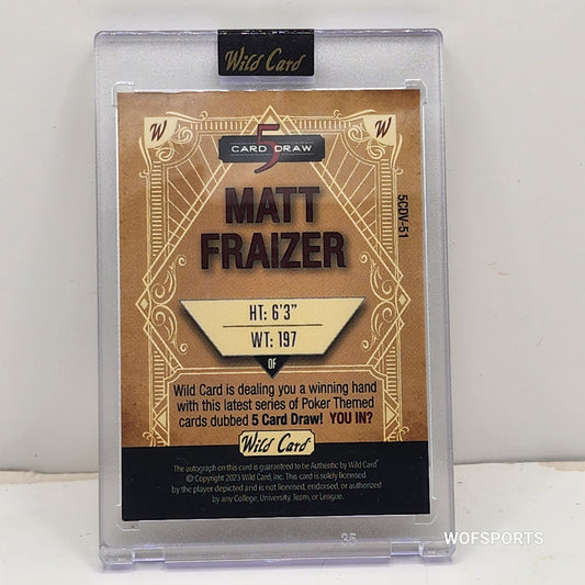 2023 Wild Card 5 Card Draw Auto 1/2 Matt Fraizer #5CDV-51 Pittsburgh Pirates