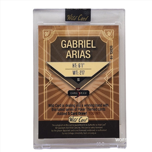 2023 Wild Card 5 Card Draw Auto 4/5 Gabriel Arias #5CDCL-19 Guardians