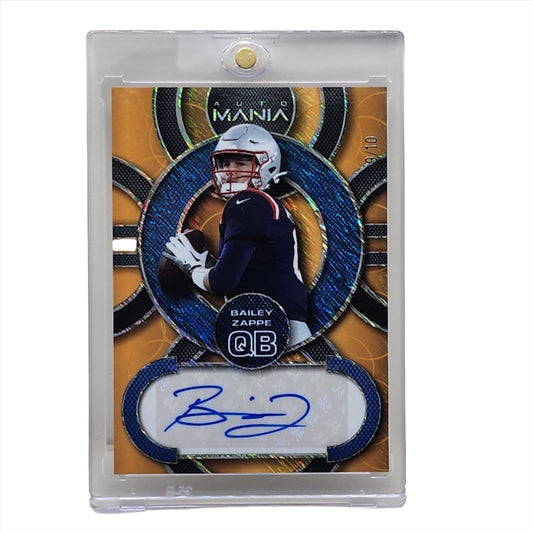 2022 Wild Card Auto Mania Gold 9/10 Bailey Zappe RC #AM-C31 Patriots