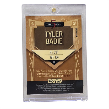 2023 Wild Card 5 Card Draw Auto 5/5 Tyler Badie #5CDM-49