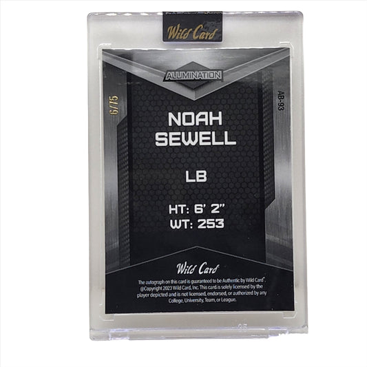 2023 Wild Card Alumination Auto 6/75 Noah Sewell #AB-93