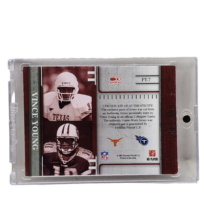 2007 Donruss Player Timeline Game Worn Jersey 94/250 Vince Young #PT-7 Tennessee Titans