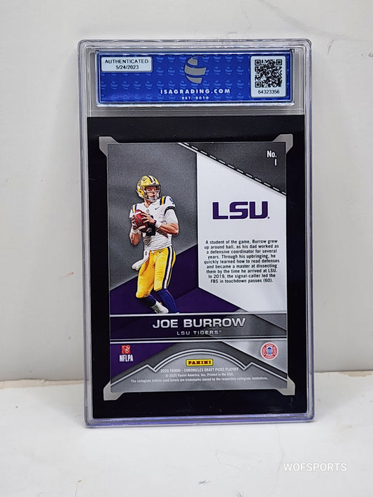 2020 Panini Chronicles Draft Pick Playoff Rookie Joe Burrow #1 LSU ISA Mint 9