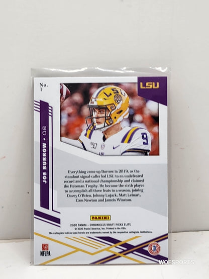 2020 Panini Chronicles Draft Pick Elite Red Rookie Joe Burrow #1 LSU
