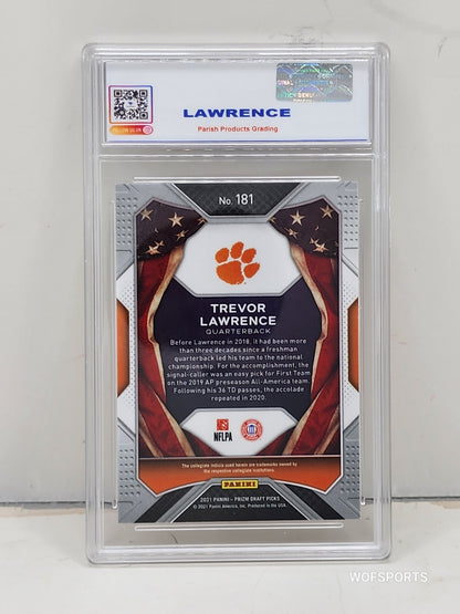 2021 Panini Prizm Draft Picks Trevor Lawrence Rookie #181 Jacksonville Jaguars Parish 9 Mint